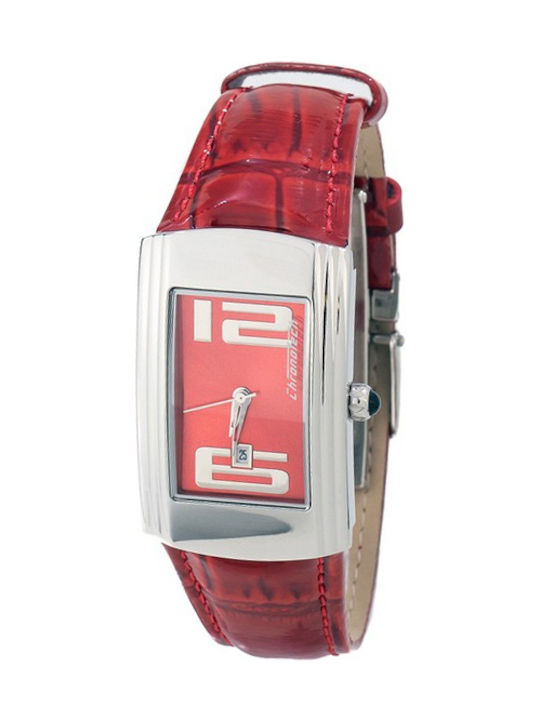 Chronotech Uhr mit Rot Lederarmband CT7017L-05
