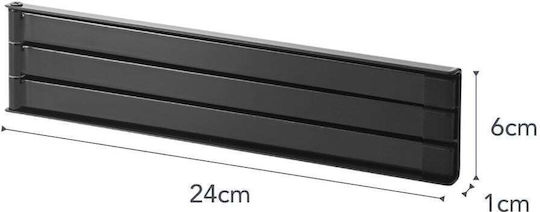 Yamazaki LBTYMZK2457 Ράγα Μπάνιου Τριπλή Επιτοίχια ​24x6cm Μαύρη