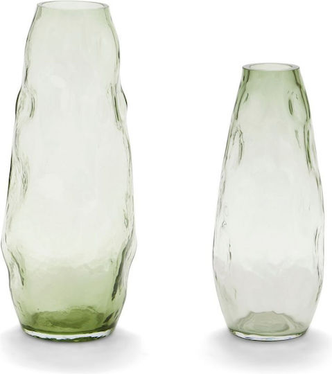 Andrea House Διακοσμητικό Βάζο Glas Serenity Grün 11.5x11.5x28cm 1Stück