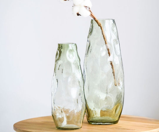 Andrea House Διακοσμητικό Βάζο Glas Serenity Grün 11.5x11.5x28cm 1Stück