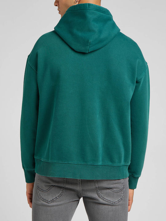 Lee Men's Sweatshirt with Hood and Pockets Green