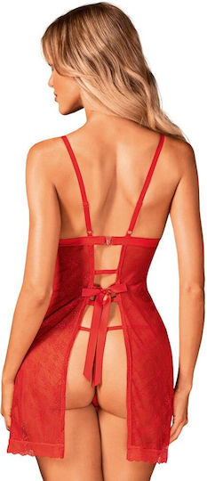 Obsessive Claussica Babydoll & String Red