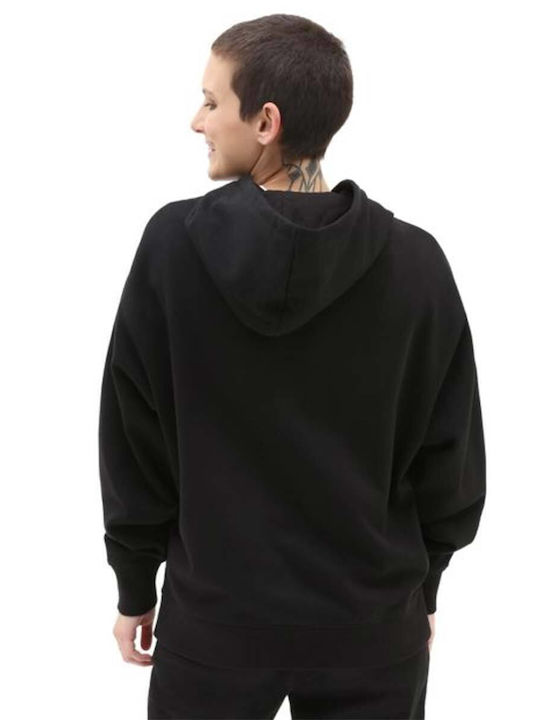 Long Women's Sweatshirt Hooded Black