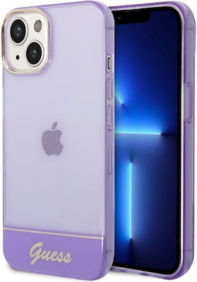 Guess Translucent Umschlag Rückseite Kunststoff Purple / Purple (iPhone 14 Plus) GUHCP14MHGCOU