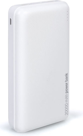 Lamtech LAM112129 Power Bank 20000mAh mit 2 USB-A Anschlüssen Weiß