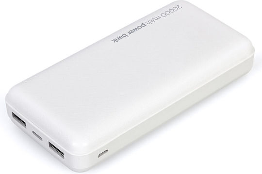 Lamtech LAM112129 Power Bank 20000mAh mit 2 USB-A Anschlüssen Weiß