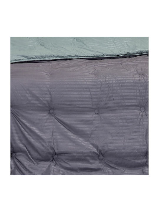 Melinen Quilt Single 160x240cm Elle Dark Grey / Aqua