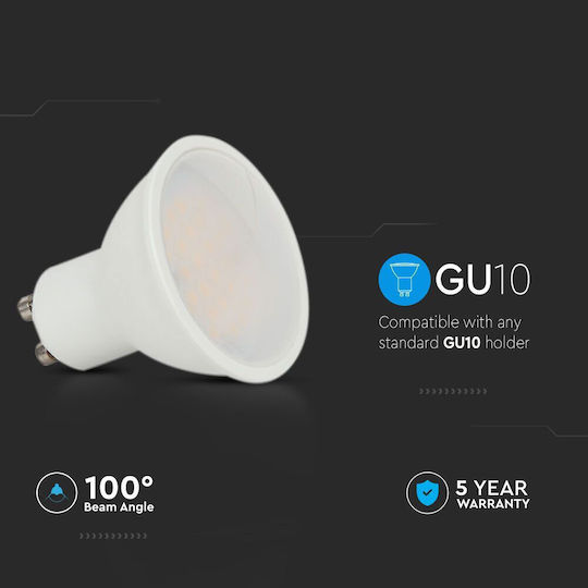 V-TAC LED Bulb 2.9W 80mm for Socket GU10 and Shape MR16 Warm White 250lm