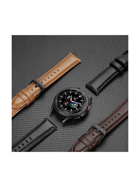 Dux Ducis Leather Wristband Business Version Λουράκι Δερμάτινο Μαύρο (Galaxy Watch / Huawei Watch / Honor Watch / Xiaomi Watch (22mm band))