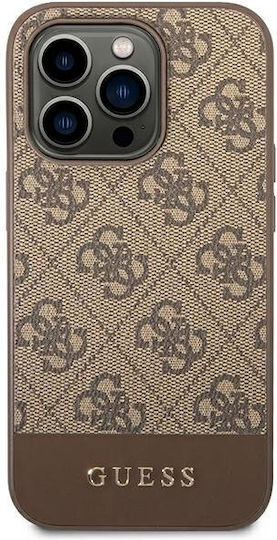 Guess Umschlag Rückseite Kunststoff Braun (iPhone 14 Pro)