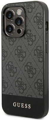 Guess 4G Stripe Collection Umschlag Rückseite Kunststoff Gray (iPhone 14 Pro Max) GUHCP14XG4GLGR