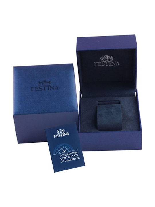Festina Timeless Men's Watch 43.5mm Chronograph Battery with Silver Metal Bracelet