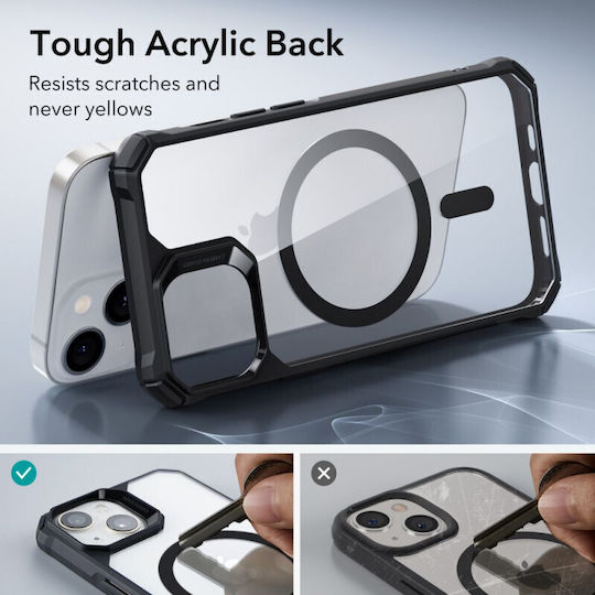 ESR Air Armor Halolock Magsafe Задна корица Силикон 1.5мм Clear/Black (iPhone 14 Plus)