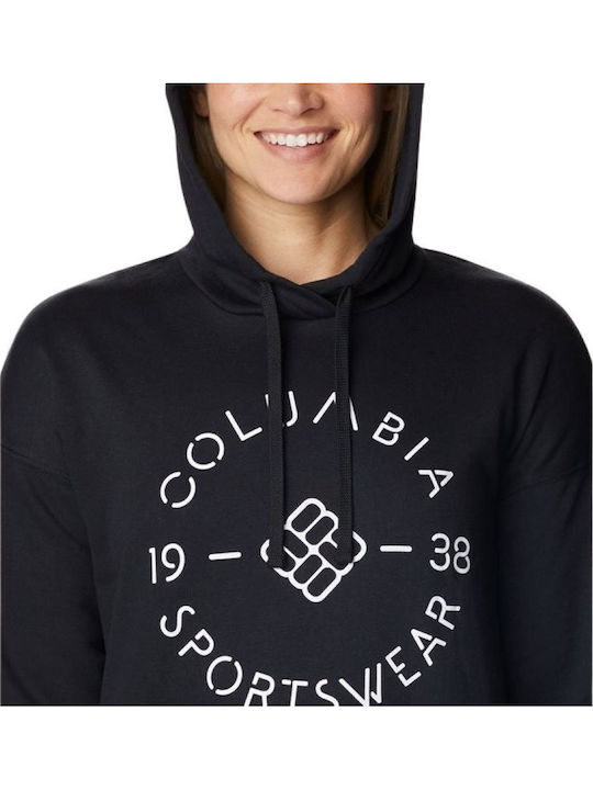 Long Women's Sweatshirt Hooded Black