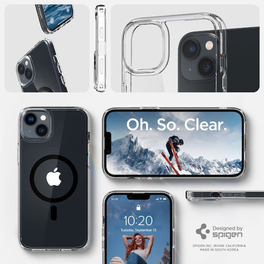 Spigen Ultra Hybrid MagFit Back Cover Plastic 2mm Black Transparent (iPhone 14)