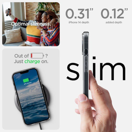 Spigen Ultra Hybrid MagFit Back Cover Plastic 2mm Black Transparent (iPhone 14)
