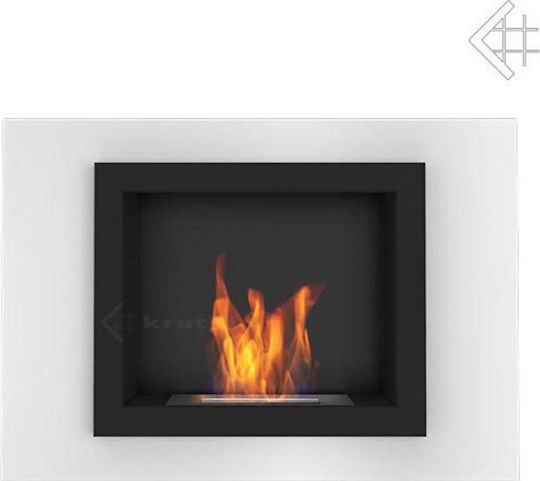 Kratki Oscar TUV Indoor Wall Mounted Bioethanol Fireplace White 90x23.1x63cm