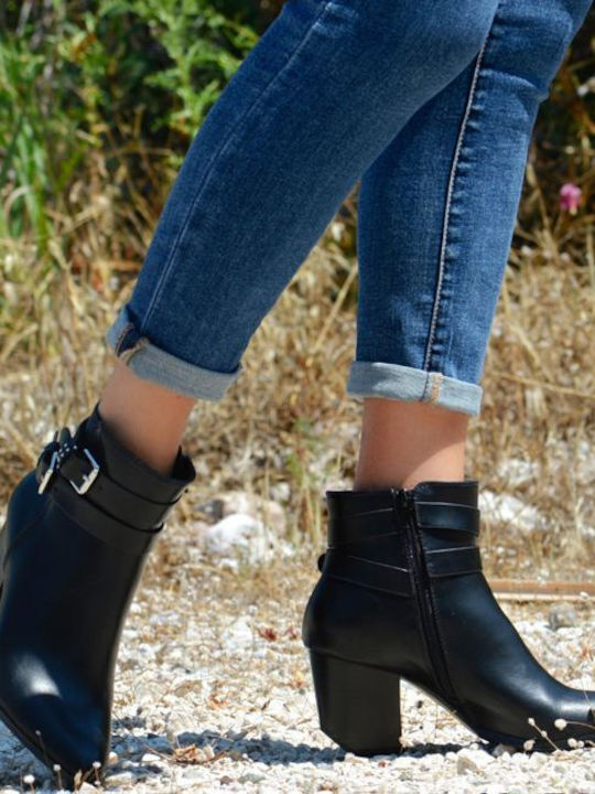 Women's Ankle Boots with Medium Heel Black