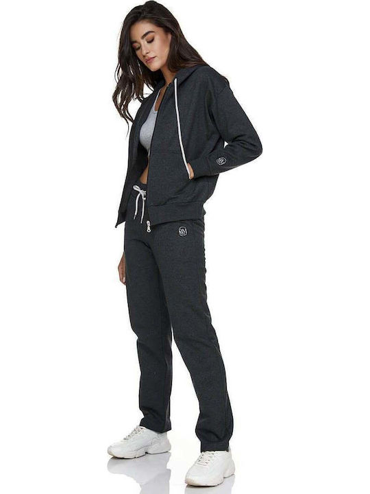 Women's Sweatshirt Jacket Hooded Gray