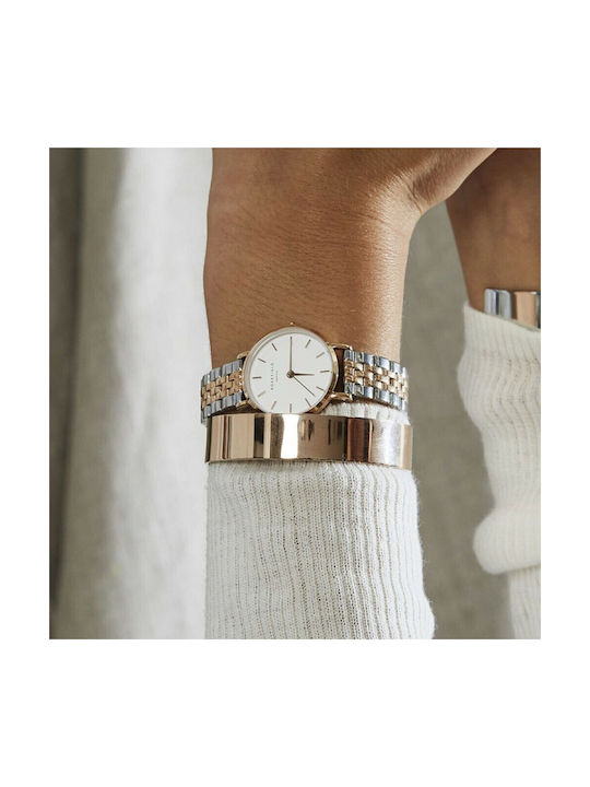 Rosefield Small Edit Watch with Silver Metal Bracelet