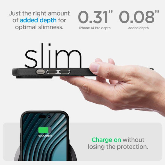 Spigen Mag Armor Back Cover Silicone Matte Black (iPhone 14 Pro)