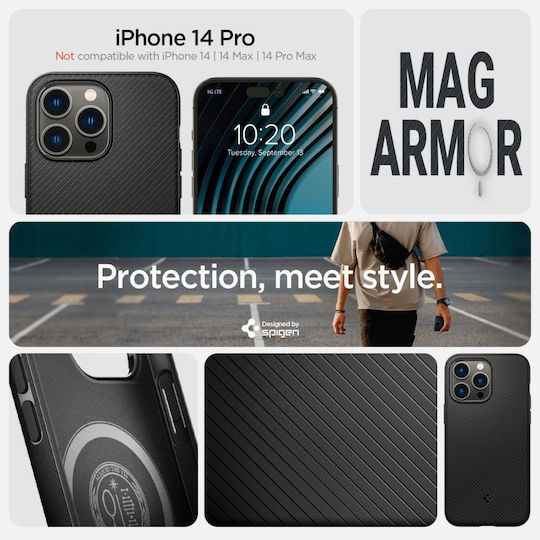 Spigen Mag Armor Back Cover Silicone Matte Black (iPhone 14 Pro)