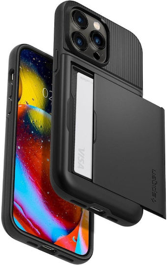 Spigen Slim Armor CS Back Cover Plastic / Silicone with Card Holder Black iPhone 14 Pro