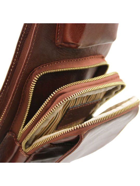 Crossover Leder Herrentasche Sling Schwarz