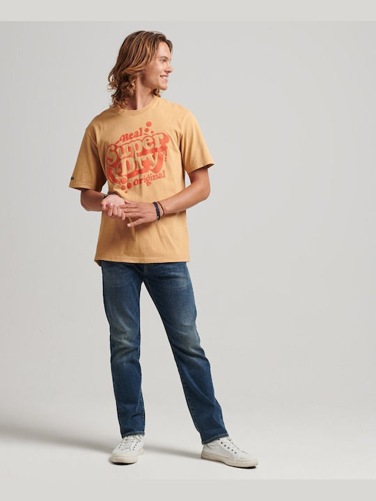 Superdry Men's Short Sleeve T-shirt Tumeric Tan