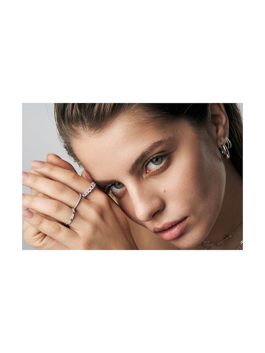 Oxzen Damen Ring mit Zirkonia aus Silber