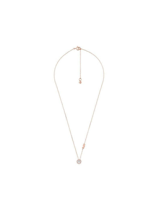 Michael Kors Necklace Rosette from Gold Plated Silver with Pearls & Zircon