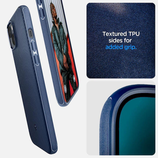 Spigen Mag Armor Umschlag Rückseite Silikon Marineblau (iPhone 14 Plus)