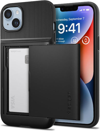 Spigen Slim Armor CS Umschlag Rückseite Kunststoff / Silikon 2mm mit Kartenhalter Schwarz (iPhone 14 Plus)