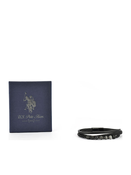 U.S. Polo Assn. Brandon Ανδρικό Βραχιόλι από Δέρμα 21.5cm