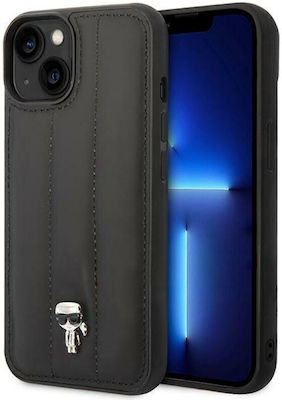 Karl Lagerfeld Quilted Puffy Ikonik Logo Plastic Back Cover Black (iPhone 14 Plus)