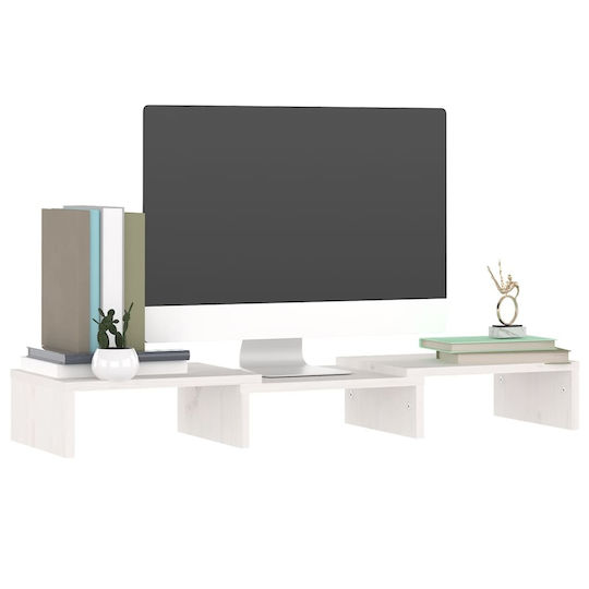 vidaXL Halterung Auf dem Schreibtisch Monitor Weiß (813935)