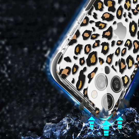 Kingxbar Wild Umschlag Rückseite Silikon Leopard (iPhone 13 Pro)