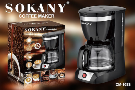 Sokany CM-108S Καφετιέρα Φίλτρου 950W Black