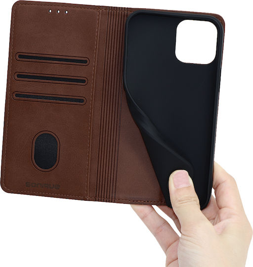 Sonique Vintage Wallet Δερματίνης Καφέ (Redmi Note 11 Pro+ 5G)