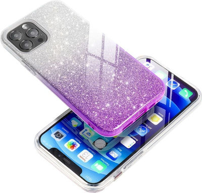 Forcell Shining Silicone Back Cover Clear / Violet (Galaxy A12)