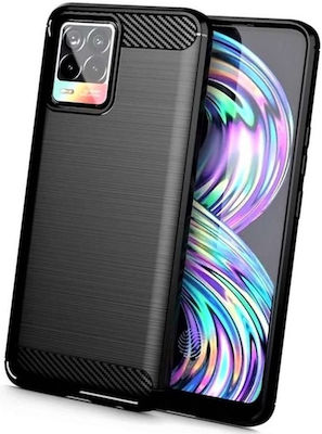 Forcell Carbon Silicone Back Cover Black (Realme 8/8 Pro)