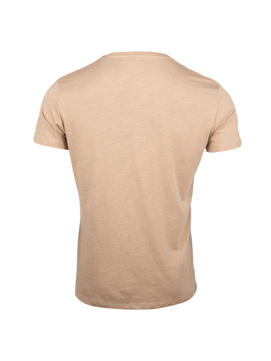 Yes Zee Herren T-Shirt Kurzarm Beige