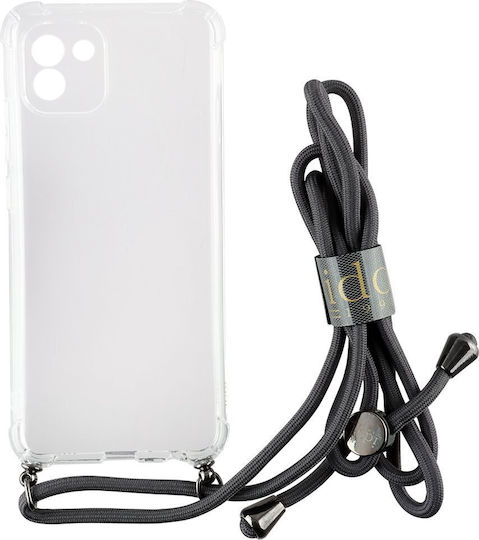 Idol 1991 Antishock Back Cover Silicone with Strap Transparent (Galaxy A03)