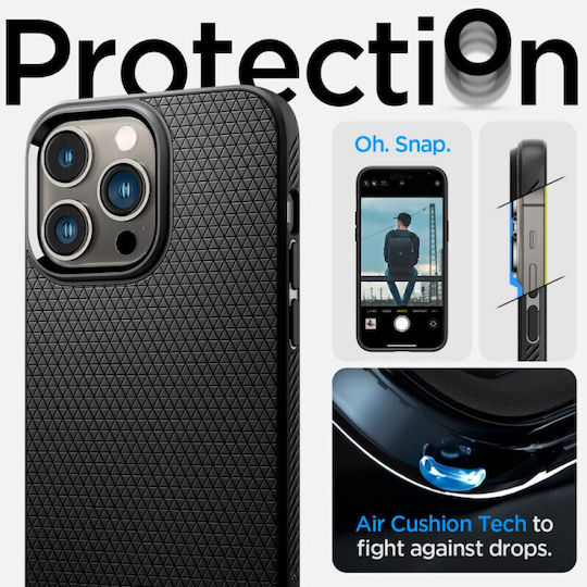 Spigen Liquid Air Back Cover Σιλικόνης Matte Black (iPhone 14 Pro Max)
