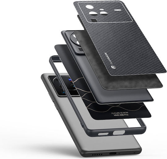 Dux Ducis Fino Umschlag Rückseite Kunststoff Schwarz (Vivo X80 Pro)
