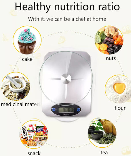 Cantare De Bucatarie Digitală Până La 5kg Albă