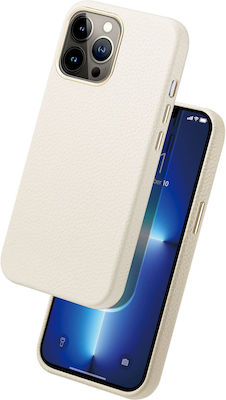 Dux Ducis Roma Elegant Synthetic Leather Back Cover White (iPhone 13 Pro Max)