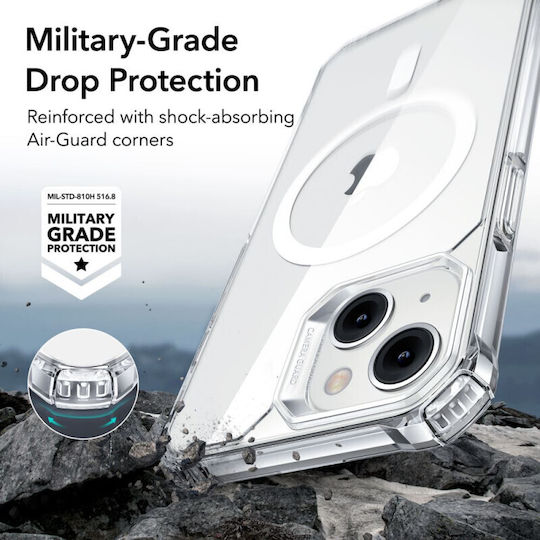 ESR Air Armor Halolock Magsafe Umschlag Rückseite Kunststoff / Silikon 1.5mm Transparent (iPhone 14 Plus)