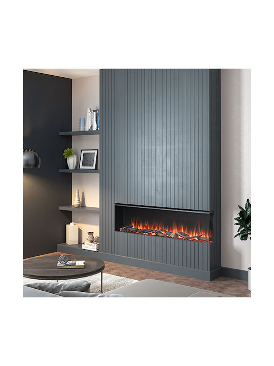 Richen 3D Insert 133 Montat pe perete Șemineu electric 2000W 140x29cm Negru
