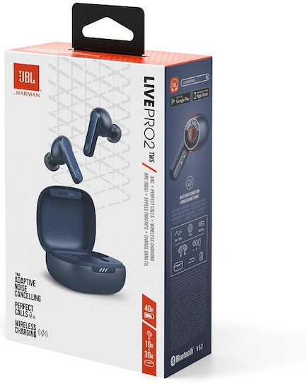 JBL Live Pro 2 In-ear Bluetooth Handsfree Earphones with Sweat Resistance and Charging Case Blue